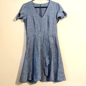 Chambray vneck dress